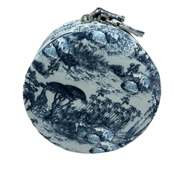 DIOR/ChristianDior - Light Blue Beige Multi Cotton Accessory Case 127-053125 - Picture 4 of 7